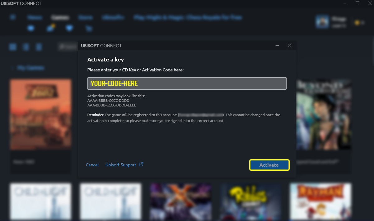 Activación en Ubisoft Connect. Paso 3